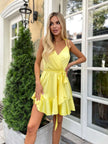 Satin Wrap Mini Dress
