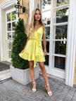 Satin Wrap Mini Dress