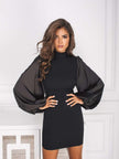 Mock Neck Mini Dress