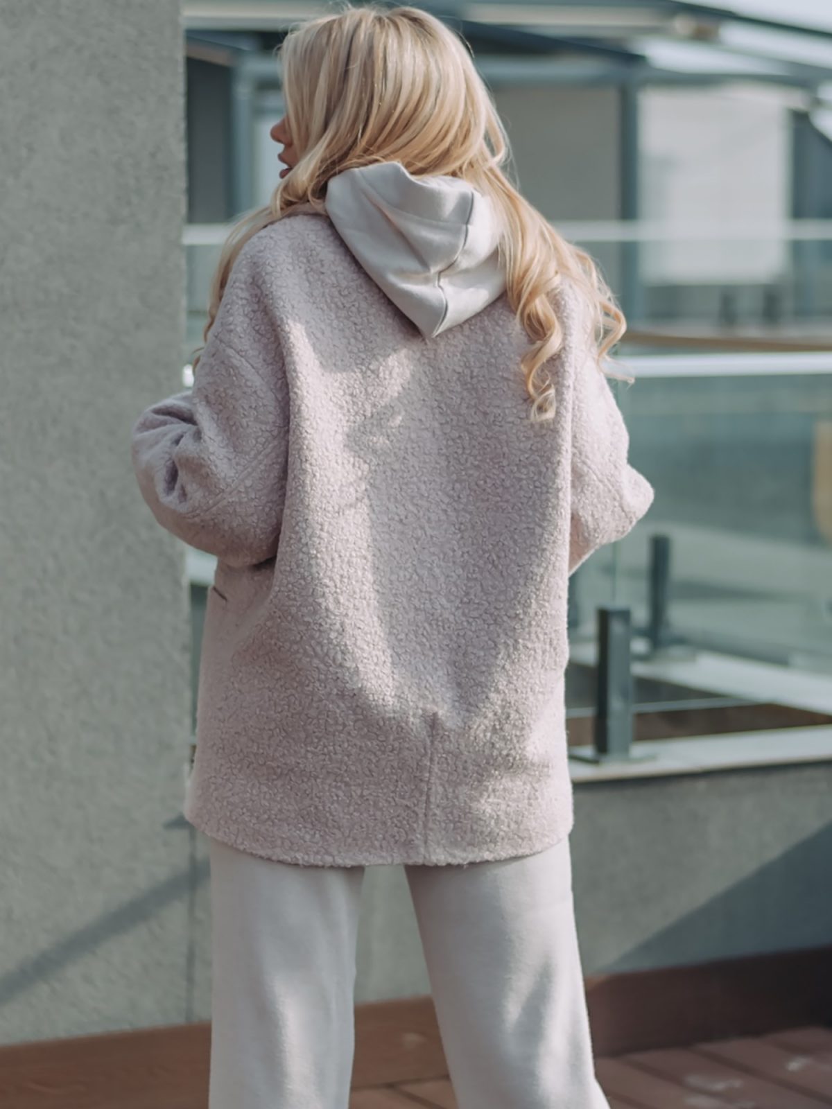 Manteau court chaud oversize  