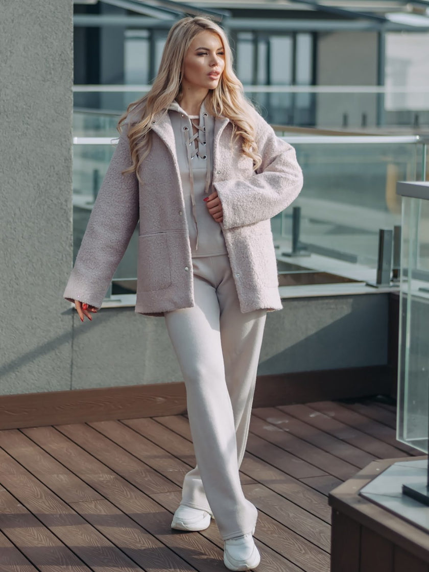 Manteau court chaud oversize  