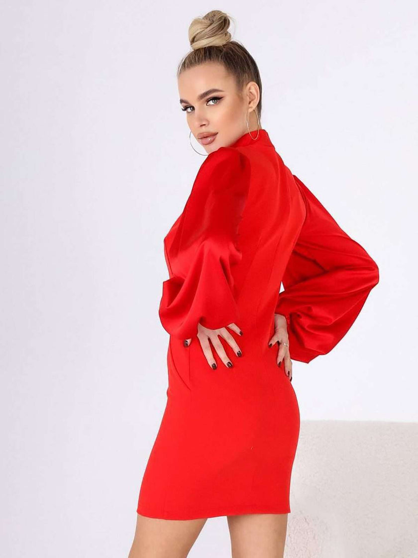 Mock Neck Mini Dress