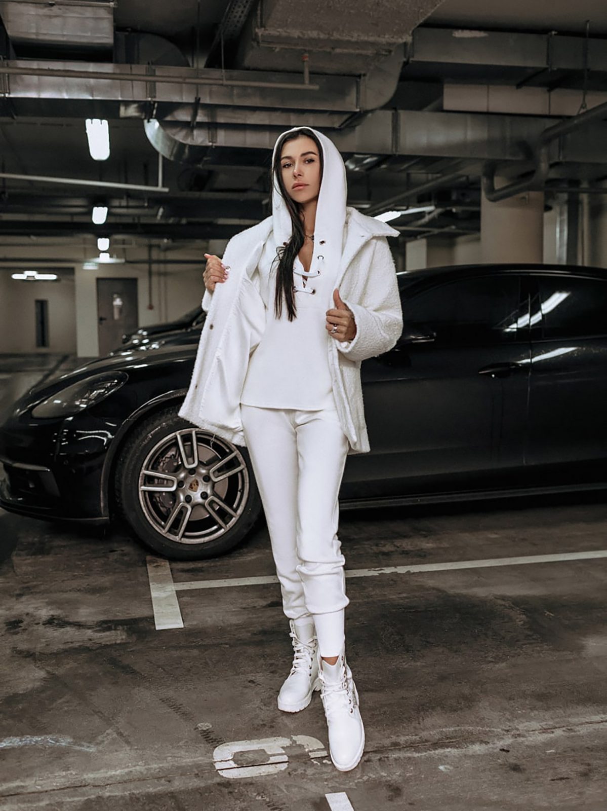 Manteau court chaud oversize  